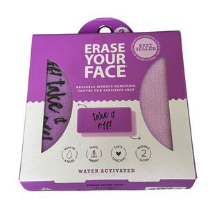 Erase Your Face Reusable Makeup Removing Cloths Set of 2 NIB